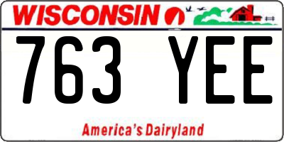 WI license plate 763YEE