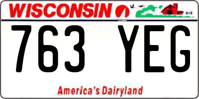 WI license plate 763YEG