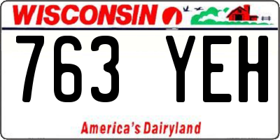 WI license plate 763YEH