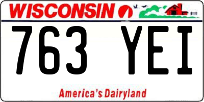 WI license plate 763YEI