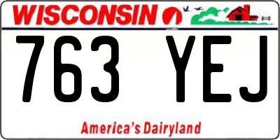 WI license plate 763YEJ