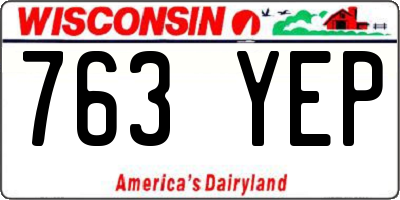 WI license plate 763YEP