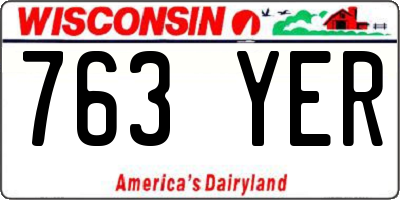 WI license plate 763YER