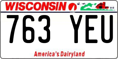 WI license plate 763YEU