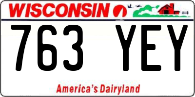 WI license plate 763YEY