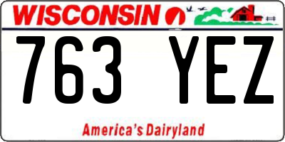 WI license plate 763YEZ