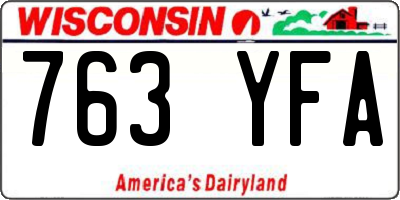 WI license plate 763YFA