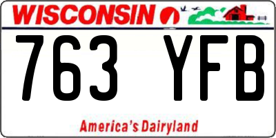 WI license plate 763YFB