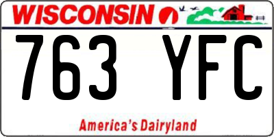 WI license plate 763YFC