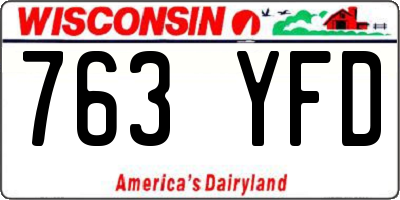 WI license plate 763YFD