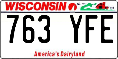 WI license plate 763YFE