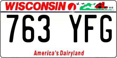 WI license plate 763YFG