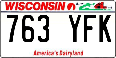 WI license plate 763YFK
