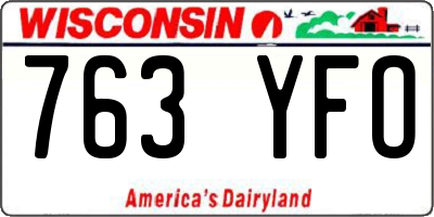 WI license plate 763YFO