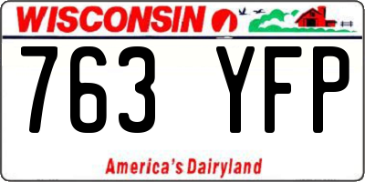 WI license plate 763YFP