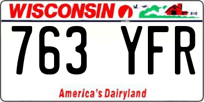 WI license plate 763YFR