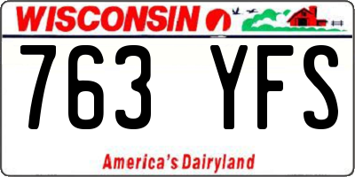 WI license plate 763YFS