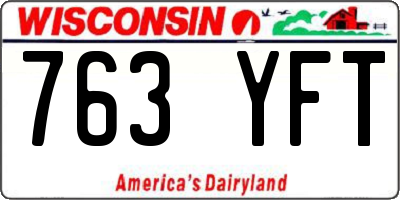 WI license plate 763YFT