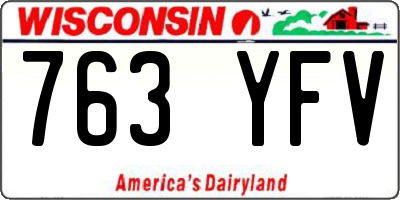WI license plate 763YFV