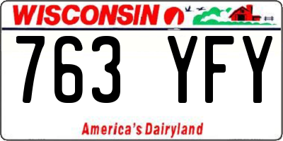 WI license plate 763YFY