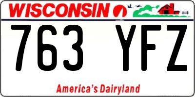 WI license plate 763YFZ