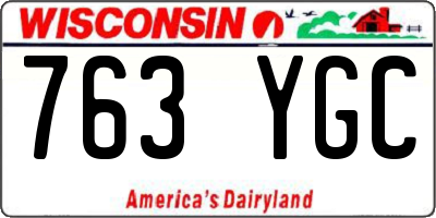 WI license plate 763YGC