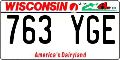WI license plate 763YGE