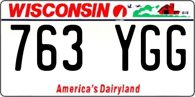 WI license plate 763YGG