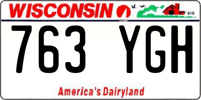 WI license plate 763YGH