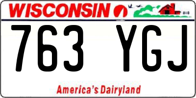 WI license plate 763YGJ