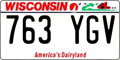 WI license plate 763YGV