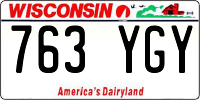 WI license plate 763YGY