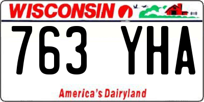 WI license plate 763YHA