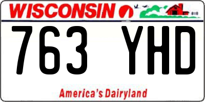 WI license plate 763YHD