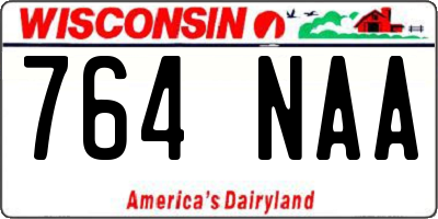 WI license plate 764NAA