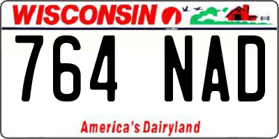 WI license plate 764NAD