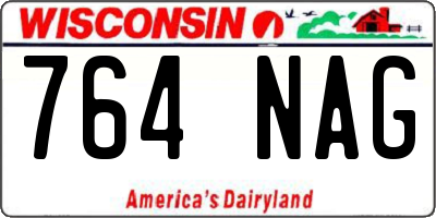 WI license plate 764NAG