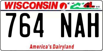 WI license plate 764NAH