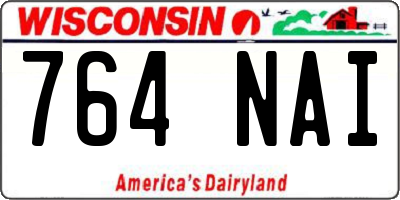 WI license plate 764NAI