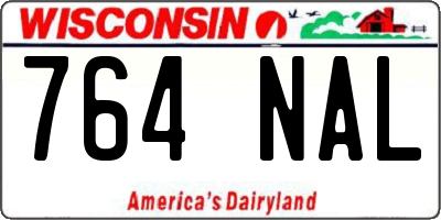 WI license plate 764NAL