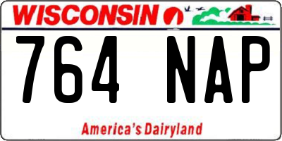 WI license plate 764NAP