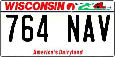 WI license plate 764NAV