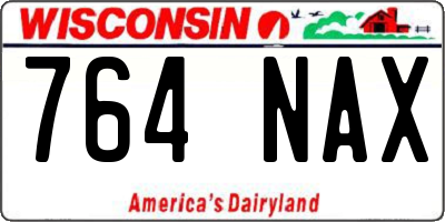 WI license plate 764NAX