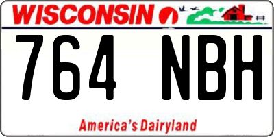 WI license plate 764NBH