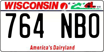 WI license plate 764NBO