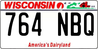 WI license plate 764NBQ