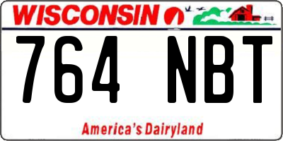 WI license plate 764NBT