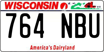 WI license plate 764NBU