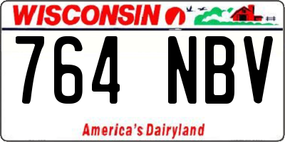 WI license plate 764NBV