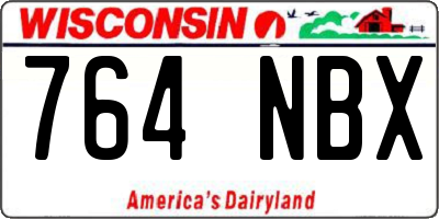 WI license plate 764NBX